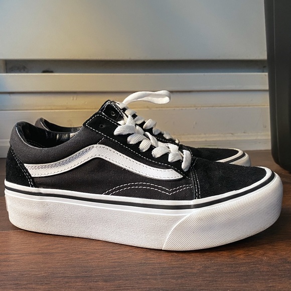 Vans Shoes - Vans Platform Black Suede Old Skool